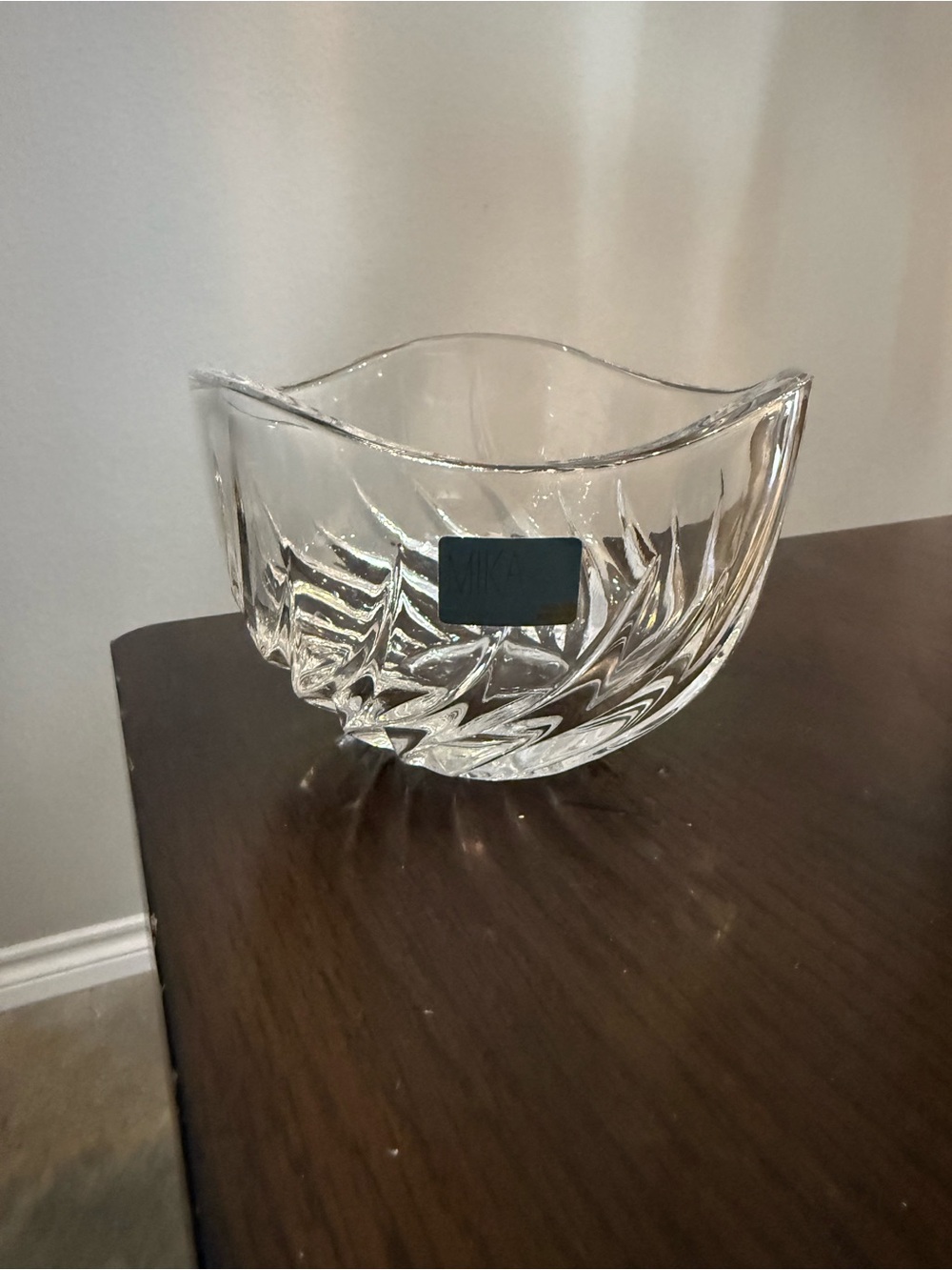 MIKASA Crystal Swirl Bowl Cadence 4.5" Nut Candy Germany